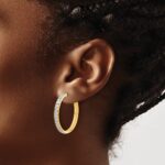 14k Diamond Hinged Hoop Earrings - Image 3