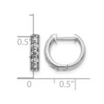 10k White Gold Diamond Milgrain Hinged Hoop Earrings - Image 4