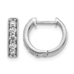 14k White Gold Diamond Milgrain Hinged Hoop Earrings