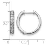10k White Gold Diamond Milgrain Hinged Hoop Earrings - Image 2