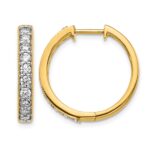 14k Yellow Gold Diamond Milgrain Hinged Hoop Earrings