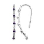 14k White Gold Diamond and Amethyst Earrings