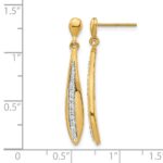 14k 1/4 carat Diamond Oval Dangle Post Earrings - Image 4