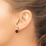 10k Checkerboard Garnet and Diamond Earrings - Image 3