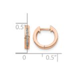 14k Rose Gold Polished Diamond Hinged Hoop Earrings - Image 4