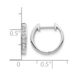 10k White Gold Diamond Hinged Hoop Earrings - Image 4