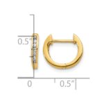 10k Gold Polished Diamond Hinged Hoop Earrings - Image 4