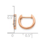 14k Rose Gold 1/8 carat Lab Grown Diamond VS/SI+ G+ Complete Hinged Hoop Earrings - Image 4