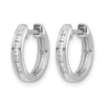 14k White Gold Diamond Hinged Hoop Earrings - Image 2