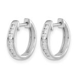 10k White Gold Diamond Hinged Hoop Earrings - Image 2