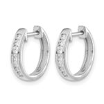 14k White Gold Diamond Hinged Hoop Earrings - Image 2