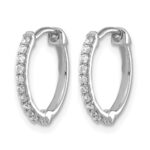 10k White Gold Diamond Hoop Earrings - Image 2