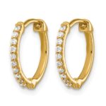 10k Diamond Hinged Hoop Earrings - Image 2