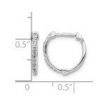 14k White Gold 1/5 carat Lab Grown Diamond VS/SI+ G+ Complete Hinged Hoop Earrings - Image 4