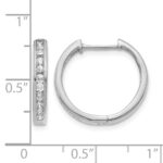 10k White Gold Diamond Hinged Hoop Earrings - Image 4