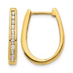 10k Diamond Oval Hinged Hoop Earrings