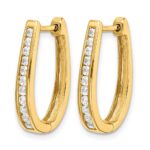 10k Diamond Oval Hinged Hoop Earrings - Image 2