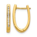 14k Diamond Oval Hinged Hoop Earrings