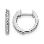 14k White Gold Diamond Hinged Hoop Earrings