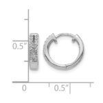 10k White Gold Diamond Hinged Round Hoop Earrings - Image 4