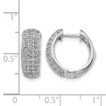 14k White Gold Diamond Hinged Hoop Earrings - Image 4