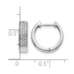 14k White Gold Diamond Hinged Hoop Earrings - Image 4