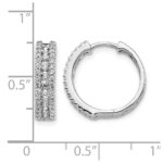14k White Gold Diamond Hinged Hoop Earrings - Image 4