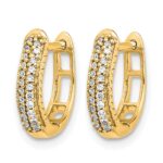 10k Polished Diamond Hinged Hoop Earrings - Image 2