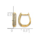 10k Polished Diamond Hinged Hoop Earrings - Image 4