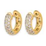 10k Diamond Hinged Hoop Earrings - Image 2
