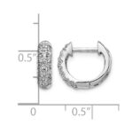 14k White Gold Diamond Hinged Hoop Earrings - Image 4