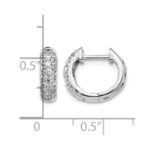 14k White Gold Diamond Hinged Hoop Earrings - Image 4