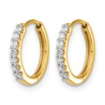 14k Diamond Hinged Hoop Earrings - Image 2