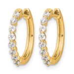 14k 1/3 carat Lab Grown Diamond VS/SI+ G+ Complete Hinged Hoop Earrings - Image 2