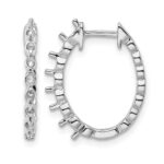 14k White Gold Diamond Hinged Hoop Earring Mountings