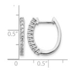 14k White Gold 1/3 carat Lab Grown Diamond VS/SI+ G+ Complete Hinged Hoop Earrings - Image 4