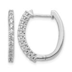 14k White Gold Diamond Hinged Hoop Earrings