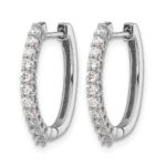 14k White Gold 1/2 carat Lab Grown Diamond VS/SI+ G+ Complete Hinged Hoop Earrings - Image 2