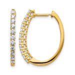 14k Diamond Hinged Hoop Earrings