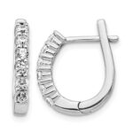14k White Gold Diamond Hinged Hoop Earrings