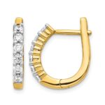 14k Diamond Hinged Hoop Earrings