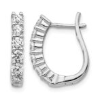 14k White Gold Diamond Hinged Hoop Earrings