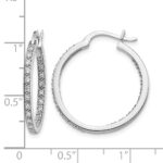 14k White Gold 1/2 carat Lab Grown Diamond VS/SI+ G+ Complete In and Out Hoop Earrings - Image 4