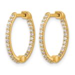 14k Diamond In/Out Hinged Hoop Earrings - Image 2