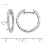 14k White Gold Diamond In/Out Hinged Hoop Earrings - Image 4