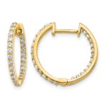 14k Diamond In/Out Hinged Hoop Earrings