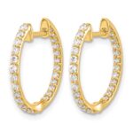 14k Diamond In/Out Hinged Hoop Earrings - Image 2