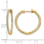 10k Gold Polished Diamond In/Out Hinged Hoop Earrings - Image 4
