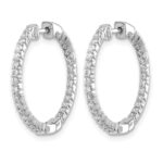 14k White Gold 5/8 carat Lab Grown Diamond VS/SI+ G+ Complete In and Out Hoop Earrings - Image 2