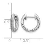 10k White Gold Diamond Hinged Hoop Earrings - Image 4